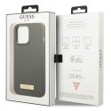 Guess GUHMP13XSPLG iPhone 13 Pro Max 6,7" szary/grey hard case Silicone Logo Plate MagSafe
