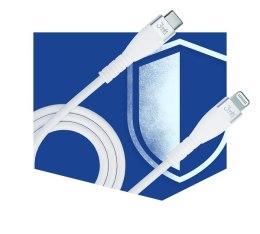 3MK HyperSilicone MFI USB-C/Lightning kabel biały 1m 20W 3A
