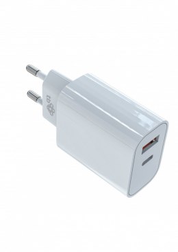 TB Ładowarka sieciowa 2x3A USB C + USB A Power Delivery biała