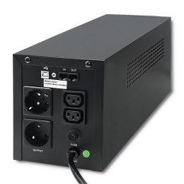 Qoltec Zasilacz awaryjny UPS MONOLITH | 1000VA | 600W | LCD | USB