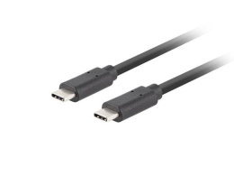 Kabel USB Lanberg USB-C(M) - USB-C(M) 3.1 Gen 2 10Gb/s PD100W 0,5m czarny