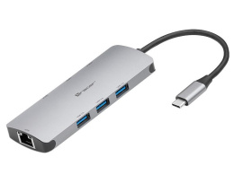 Kabel adapter 7w1 Tracer A-3, USB-C, HDMI 4K, USB 3.0, PDW 100W, ethernet