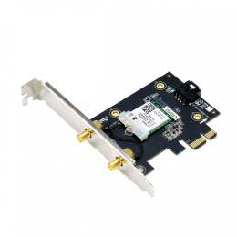 Karta sieciowa Asus PCE-AX1800 Dual Band PCI-E WiFi 6 (802.11ax), Bluetooth 5.2, WPA3, OFDMA, MU-MIMO