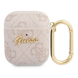 Guess Etui do AirPods | Cover różowy 4G Script Metal Collection | GUA24GSMP