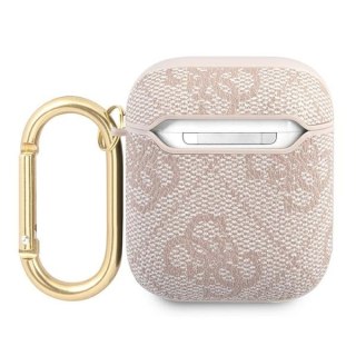 Guess Etui do AirPods | Cover różowy 4G Script Metal Collection | GUA24GSMP