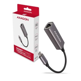 AXAGON ADE-TRC Karta sieciowa Gigabit Ethernet adapter, USB-C 3.2 Gen 1, instalacja automatyczna, metalowy, tytanowa szarość