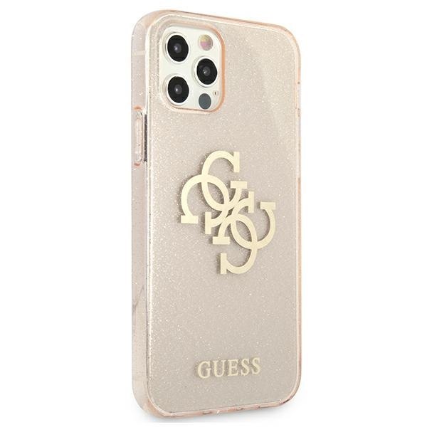 Guess GUHCP12LPCUGL4GGO iPhone 12 Pro Max 6,7" złoty/gold hard case Glitter 4G Big Logo