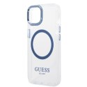 Guess GUHMP14MHTRMB iPhone 14 Plus 6,7" niebieski/blue hard case Metal Outline Magsafe